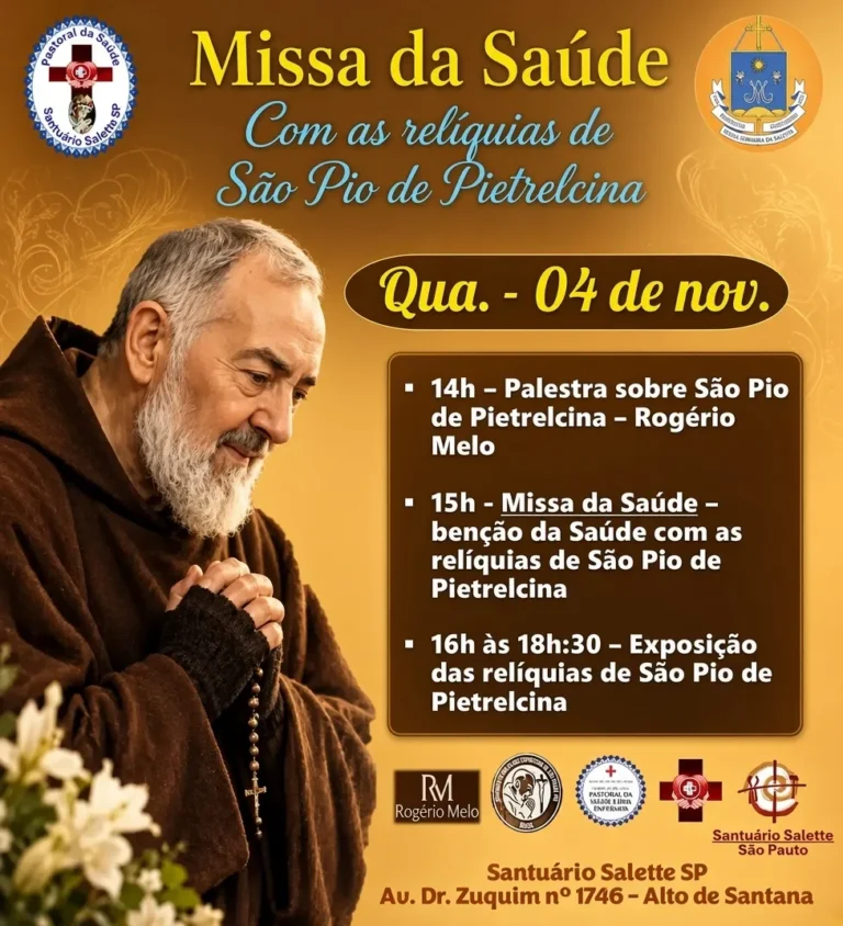 Missa da Saúde com as relíquias de São Pio de Pietrelcina